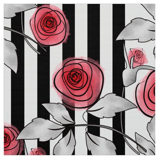Rote Rosen, Aquarellfarben-Rose Stoff (Muster)