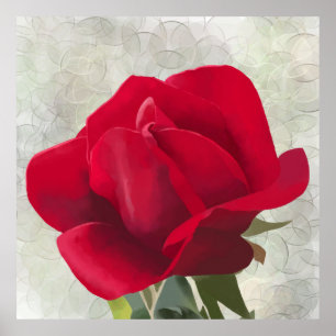 Rote Rosen-Aquarellmalerei  Poster