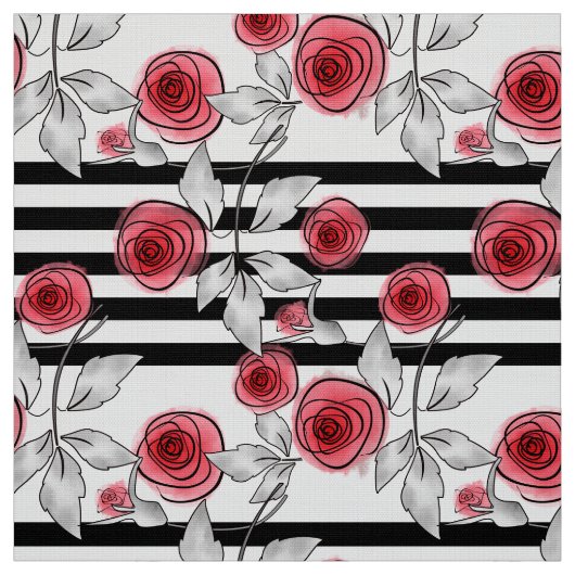 Rote Rosen, Aquarellstoffe, Rose Stoff (Muster)