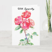 Rote Rosen Art Sympathy Card Karte (Vorderseite)