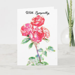 Rote Rosen Art Sympathy Card Karte