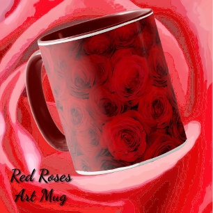 Rote Rosen Art Tasse Cup