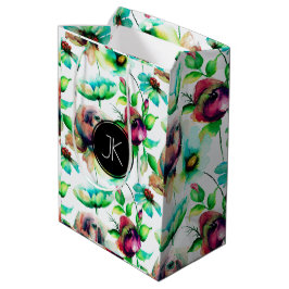 Rote Rosen auf Blond Wood Textur Mittlere Geschenktüte