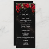 Rote Rosen auf der Karte des "Black Wedding Menu" (Vorne/Hinten)