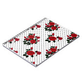Rote Rosen auf einem Polka Dot Hintergrund. Notizblock (Linke Seite)