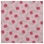 Rote Rosen auf Pink Calico Stoff (Muster)