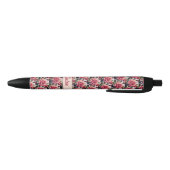 Rote Rosen auf Rosa Kugelschreiber (Unterseite)