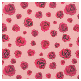 rote Rosen auf rosa Stoff