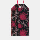 Rote Rosen auf schwarz. Geschenkanhänger (Vorderseite)