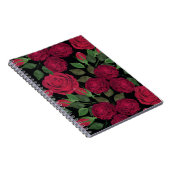 Rote Rosen auf schwarz. Notizblock (Rechte Seite)
