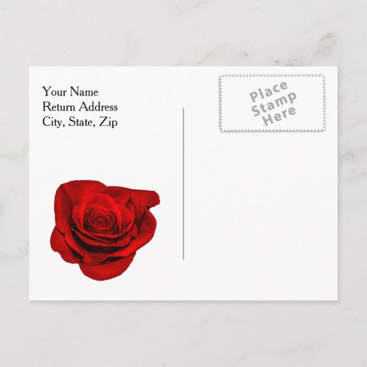 Rote Rosen auf Schwarz-Weiß-Hochzeit speichern das Ankündigungspostkarte (Rückseite)