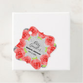 Rote Rosen auf Schwarz-weißen Streifen Derby-Party Geschenkanhänger (Beispiel)