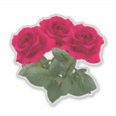 Rote Rosen Aufkleber (Vorderseite)