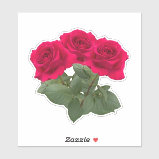Rote Rosen Aufkleber (Blatt)