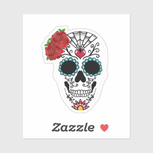 Rote Rosen Aufkleber (Blatt)