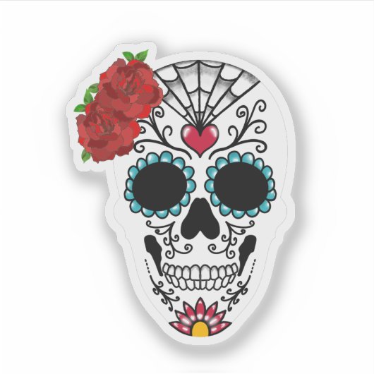 Rote Rosen Aufkleber (Vorderseite)