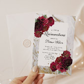 Rote Rosen aus Goldmarmor Einladung