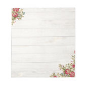 Rote Rosen aus Holz Notizblock (Vorderseite)