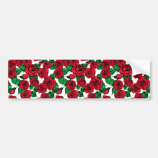 Rote Rosen Autoaufkleber (Vorne)