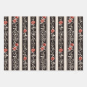 Rote Rosen Backsteine Hochzeit Geschenkpapier Set (Vorderseite 3)
