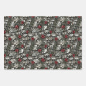 Rote Rosen Backsteine Hochzeit Geschenkpapier Set (Vorderseite 2)