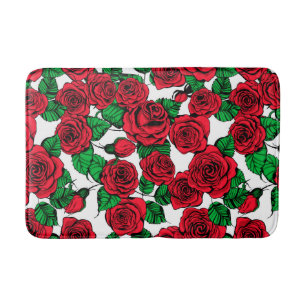 Rote Rosen Badematte