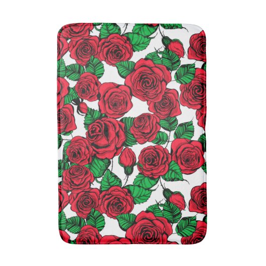 Rote Rosen Badematte (Vorderseite Vertikal)