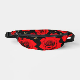 Rote Rosen Bauchtasche