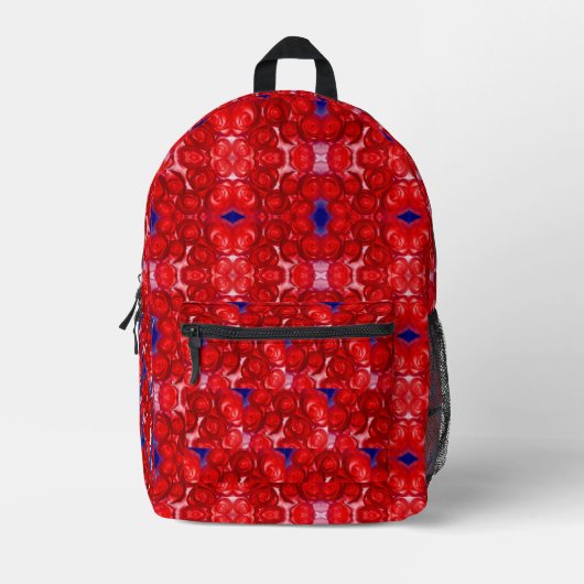 Rote Rosen Bedruckter Rucksack (Vorderseite)