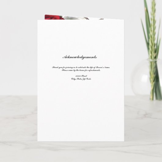 Rote Rosen Beerdigungsprogramm Programm (Rückseite)