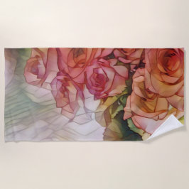 Rote Rosen bei getapptem Sonnenlicht Strandtuch