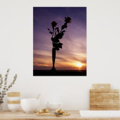 Rote Rosen bei Sonnenuntergang Poster (Küche)