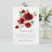Rote Rosen Beileid Beerdigung Dankeskarte (Stehend Vorderseite)