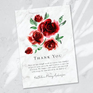 Rote Rosen Beileid Bestattung Dankeskarte