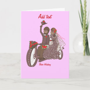 Rote Rosen Biker, Motorrad Hochzeitskarten Produkt Einladung