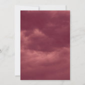 Rote Rosen Bilderrahmen mit hellroter Wolkendecke Einladung (Rückseite)