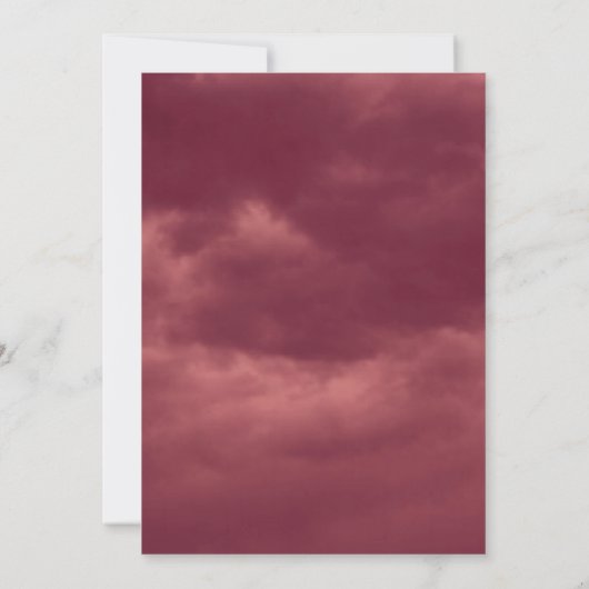 Rote Rosen Bilderrahmen mit hellroter Wolkendecke Einladung (Rückseite)