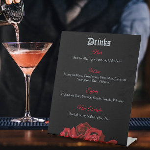 Rote Rosen Black Drinks Menü Sockelschild
