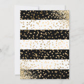 Rote Rosen Black Gold Confetti 80. Geburtstag Einladung (Rückseite)