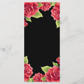 Rote Rosen Black & Gold Glitzer Hochzeitsprogramm Programm (Rückseite)