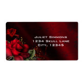 Rote Rosen Black Gothic Goth Address Labels (Vorne)