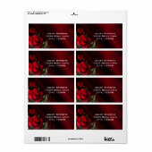Rote Rosen Black Gothic Goth Address Labels (Vorne)