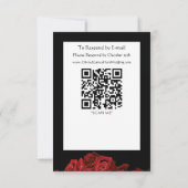 Rote Rosen Black Gothic RSVP Karte (Rückseite)