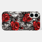 Rote Rosen Black Lace Ghotic Case-Mate iPhone Hülle (Rückseite (Horizontal))