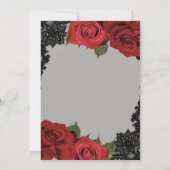 Rote Rosen & Black Lace Gray Chic Wedding Einladung (Rückseite)