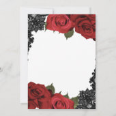 Rote Rosen & Black Lace White Chic Hochzeit Einladung (Rückseite)