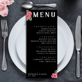 Rote Rosen Black Wedding Menükarte