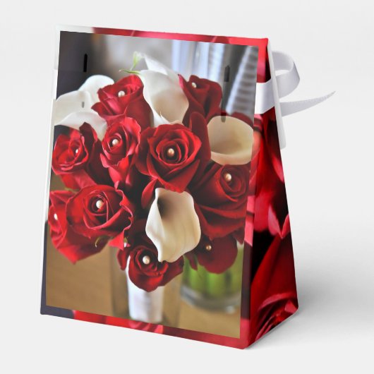 Rote Rosen Bläserne Elegante Blume Hochzeiten Geschenkschachtel (Rückseite)