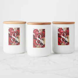 Rote Rosen Bläserne Elegante Blume Hochzeiten Lebensmitteletikett