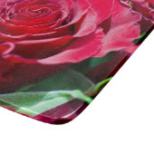 Rote Rosen blühen Glas Schneidbrett Schneidebrett (Ecke)